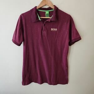 Boss Hugo Boss Men's Modern Fit Polo Shirt, Size L Burgundy Pique